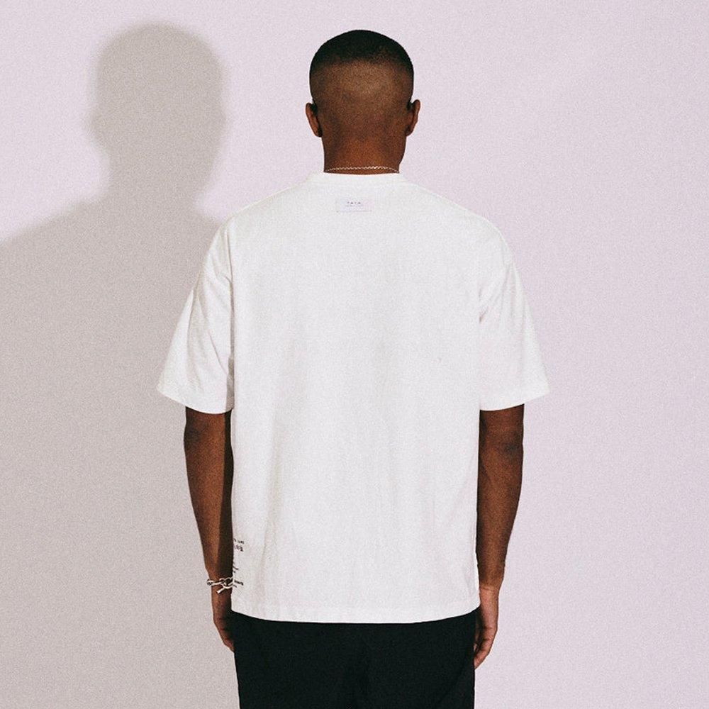 TAIN DOUBLE PUSH | PALM DICE SHORT SLEEVE T-SHIRTS / WHITE