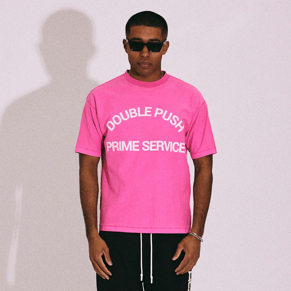 TAIN DOUBLE PUSH | PALM DICE SHORT SLEEVE T-SHIRTS / PINK