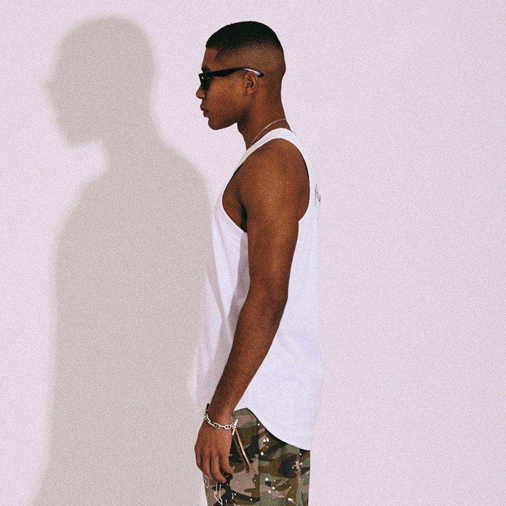 TAIN DOUBLE PUSH | DOUBLE PUSH MESH TANK TOP / WHITE