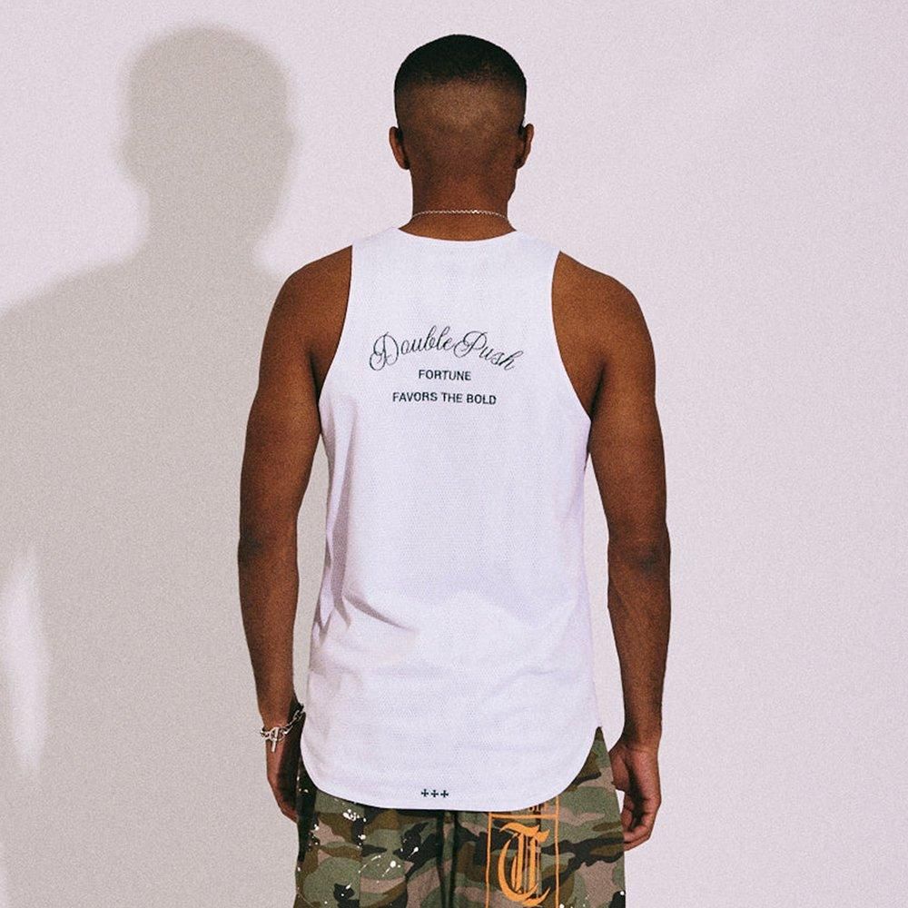 TAIN DOUBLE PUSH | DOUBLE PUSH MESH TANK TOP / WHITE