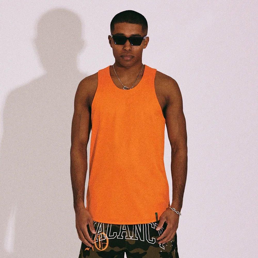 TAIN DOUBLE PUSH | DOUBLE PUSH MESH TANK TOP / ORANGE