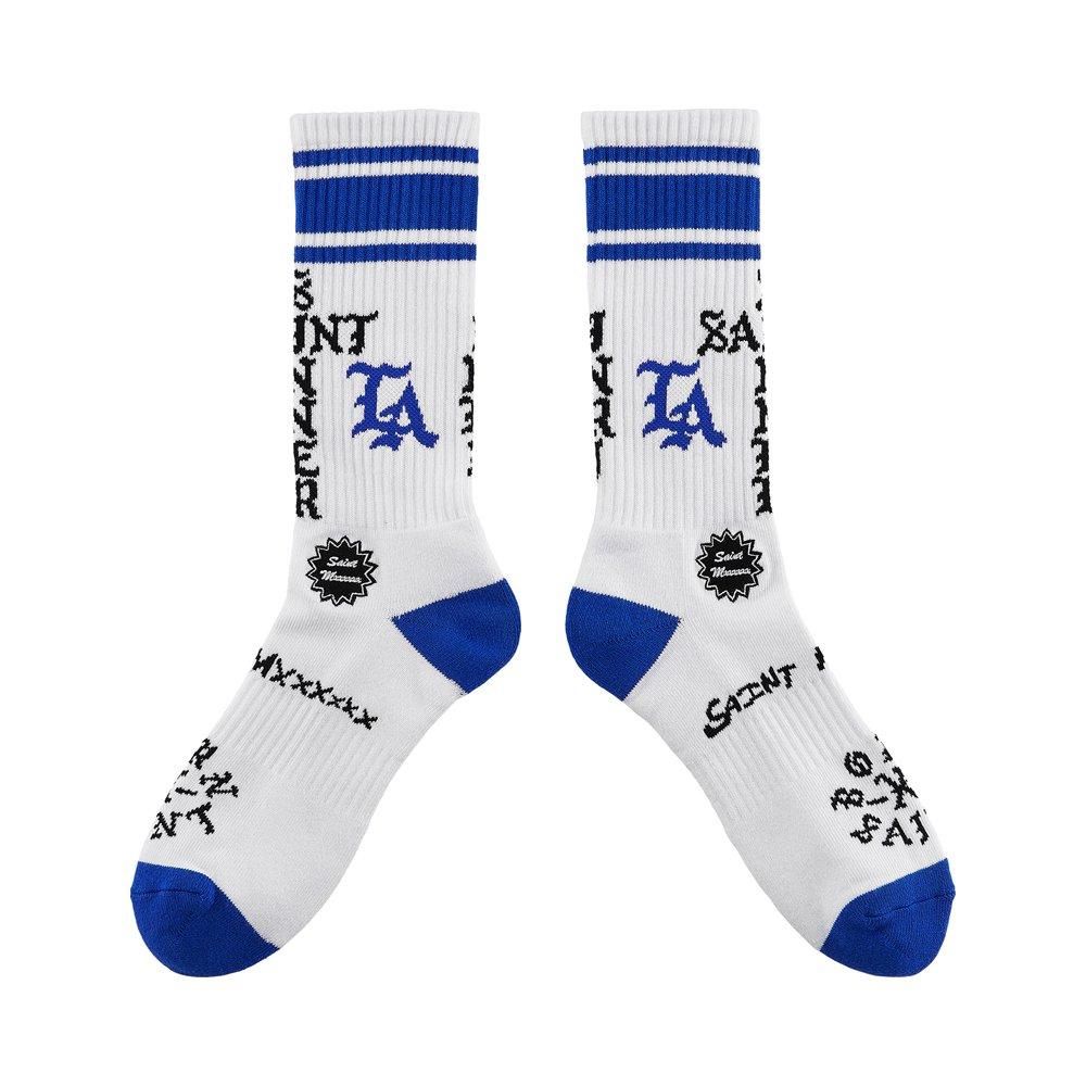 SAINT MXXXXXX(セントマイケル) 商品ページ - BR SOCKS LA / WHITE SAINT MXXXXXX(セントマイケル) 商品ページ - BR SOCKS LA / WHITE