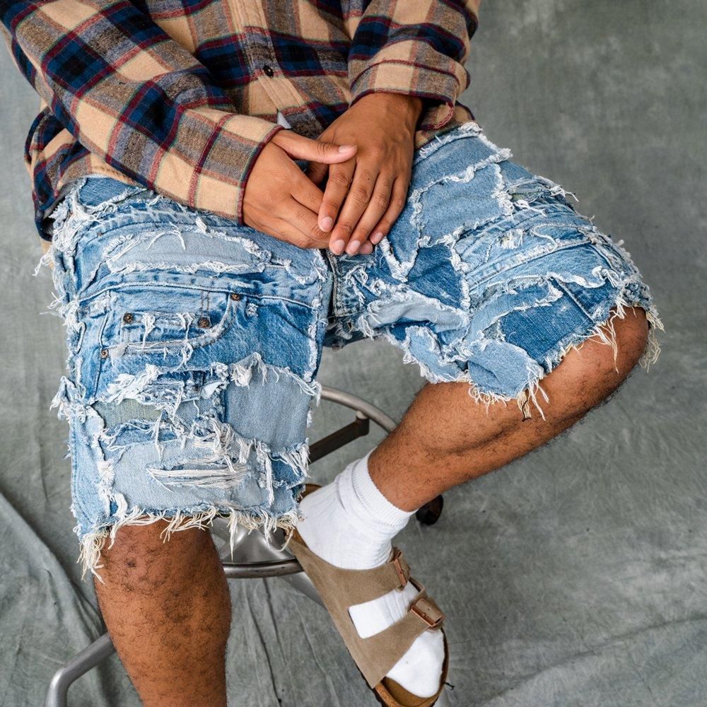 INNOCENCE | PATCHWORK SHORTS / DENIM