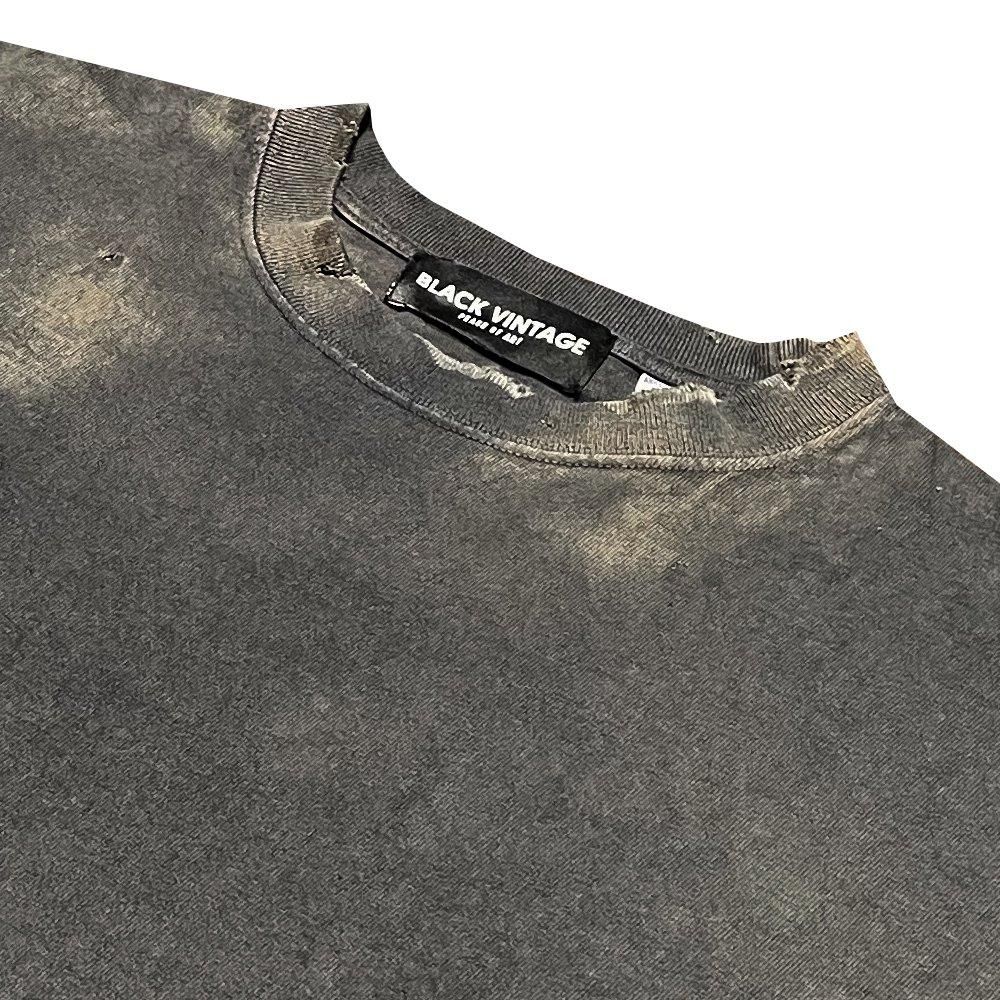 BLACK VINTAGE | S/S TEE BURNER PROCESSING / CHARCOAL