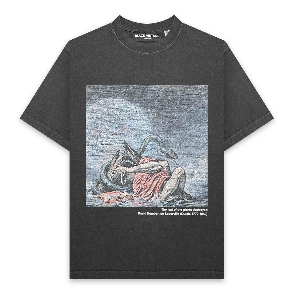 BLACK VINTAGE | S/S TEE ART PRINTING 002 / DEEP CHARCOAL