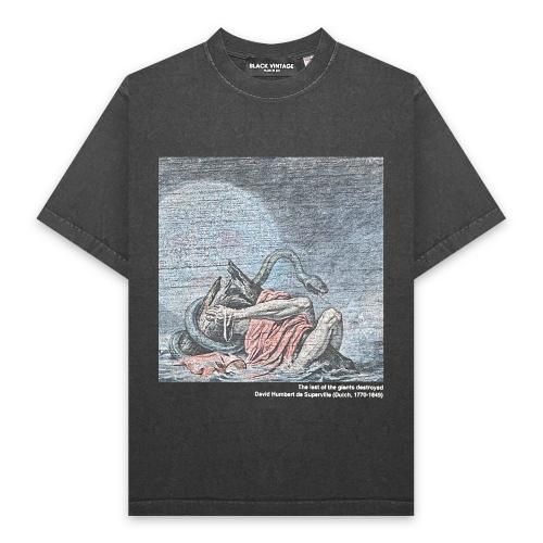 BLACK VINTAGE | S/S TEE ART PRINTING 002 / DEEP CHARCOAL