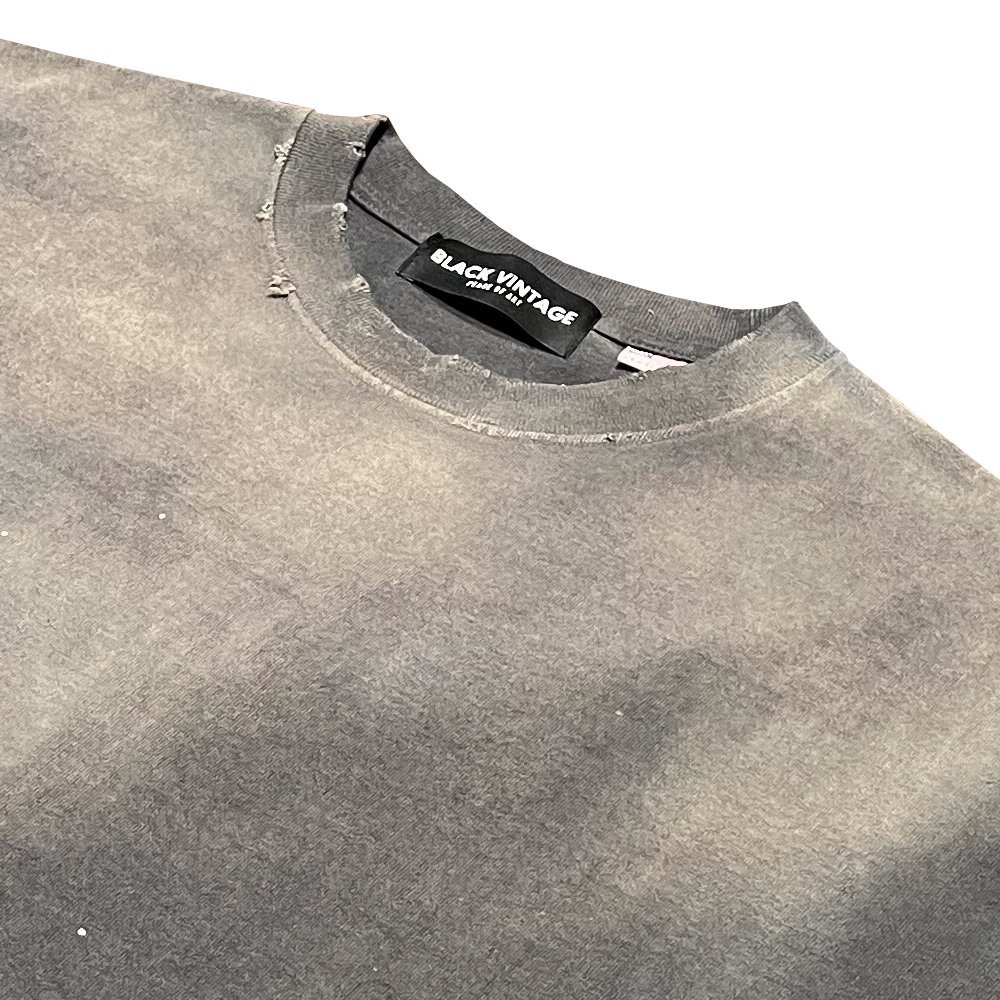 BLACK VINTAGE | S/S TEE DUST PAINTING / CHARCOAL