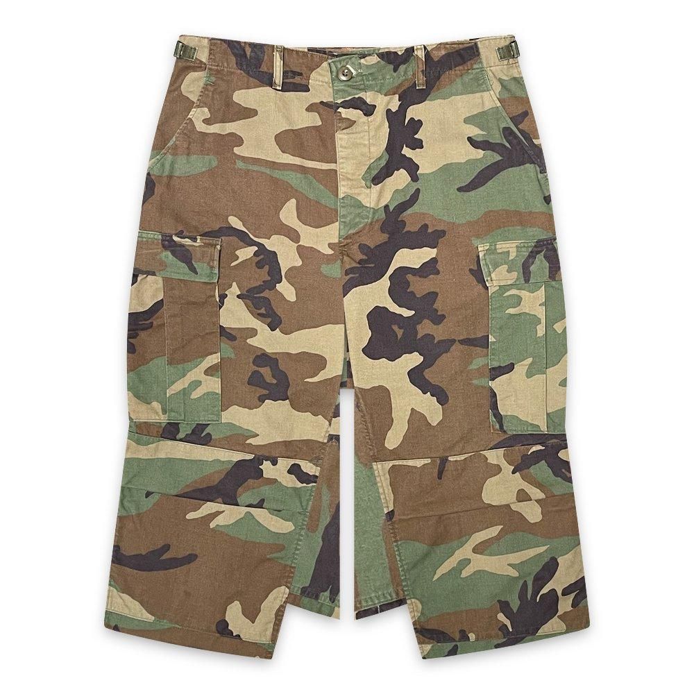 BLACK VINTAGE | CROPPED WIDE PANTS RE-WORKING / CAMO