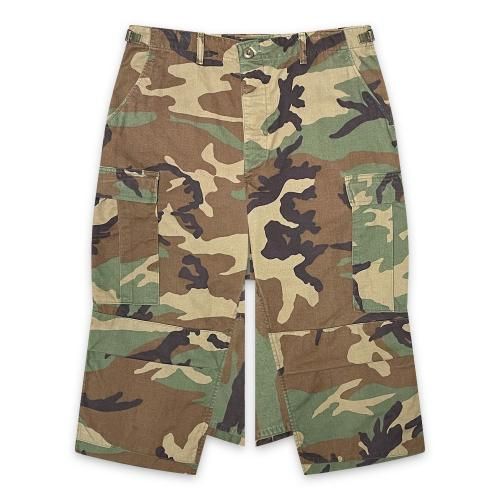 BLACK VINTAGE | CROPPED WIDE PANTS RE-WORKING / CAMO