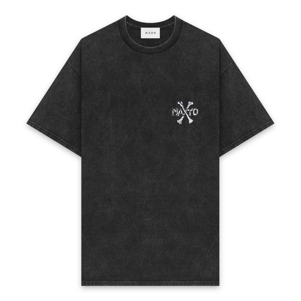 MAYO | CROSS BONE EMBROIDERY SHORT SLEEVE TEE / BLACK