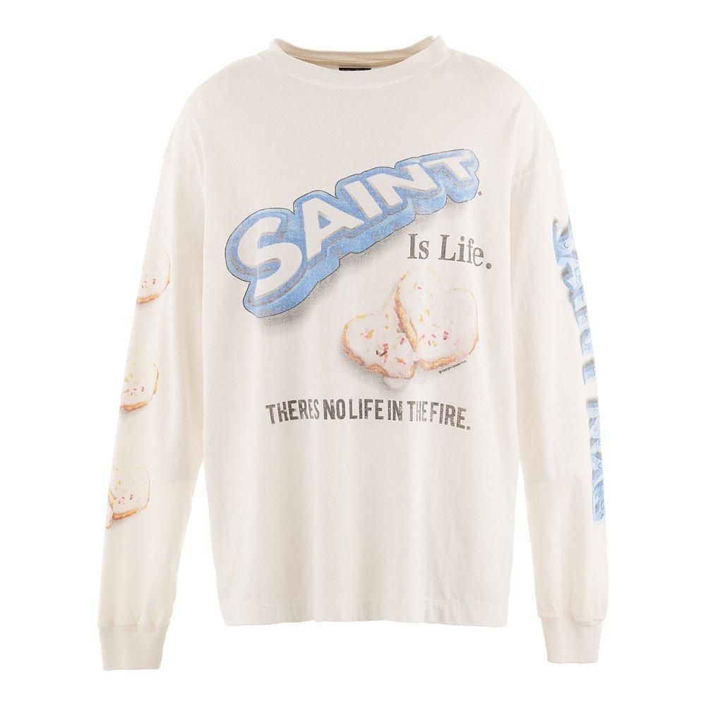 SAINT MXXXXXX | SA_LS TEE HEART CKIE / WHITE