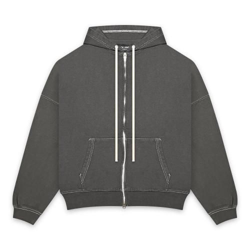 BLACK VINTAGE | ZIP HOODIE VINTAGE DYEING / CHARCOAL