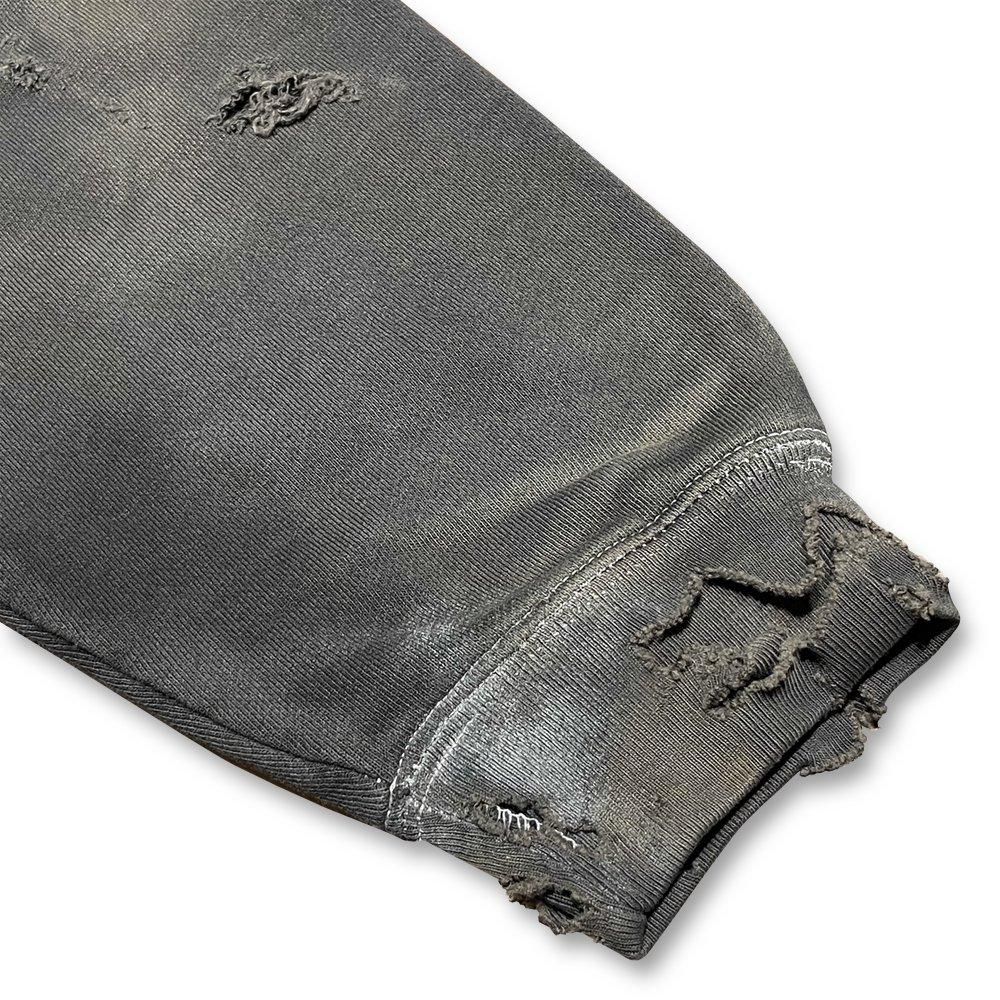 BLACK VINTAGE | ZIP HOODIE BURNER PROCESSING / CHARCOAL