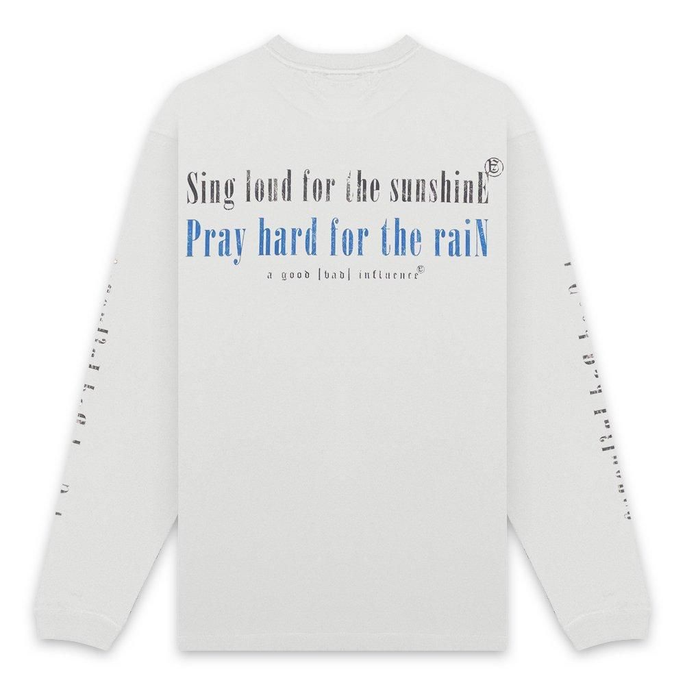 A GOOD BAD INFLUENCE |  ZEPP SKULL FACE LONG SLEEVE T-SHIRT / WHITE