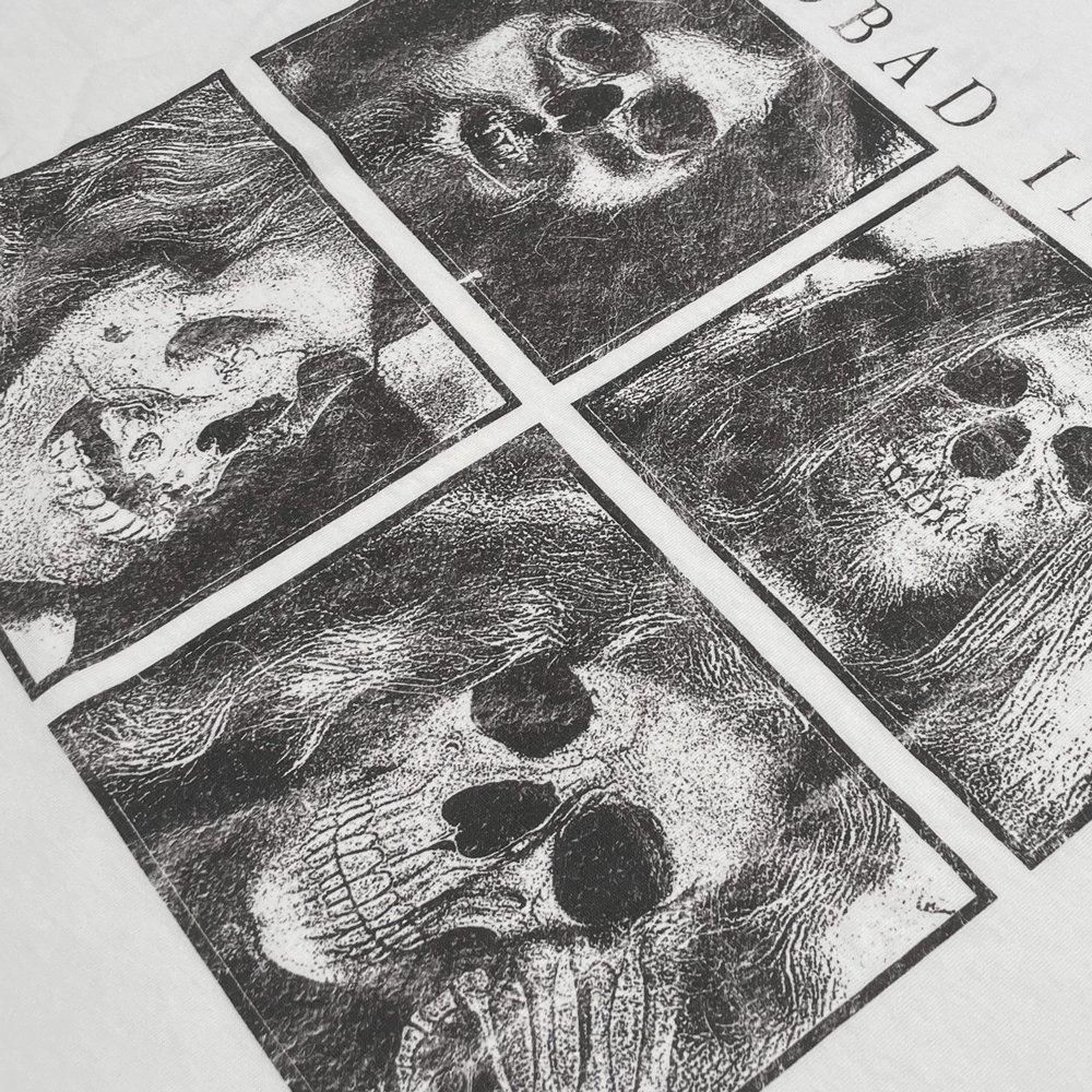 A GOOD BAD INFLUENCE |  ZEPP SKULL FACE LONG SLEEVE T-SHIRT / WHITE