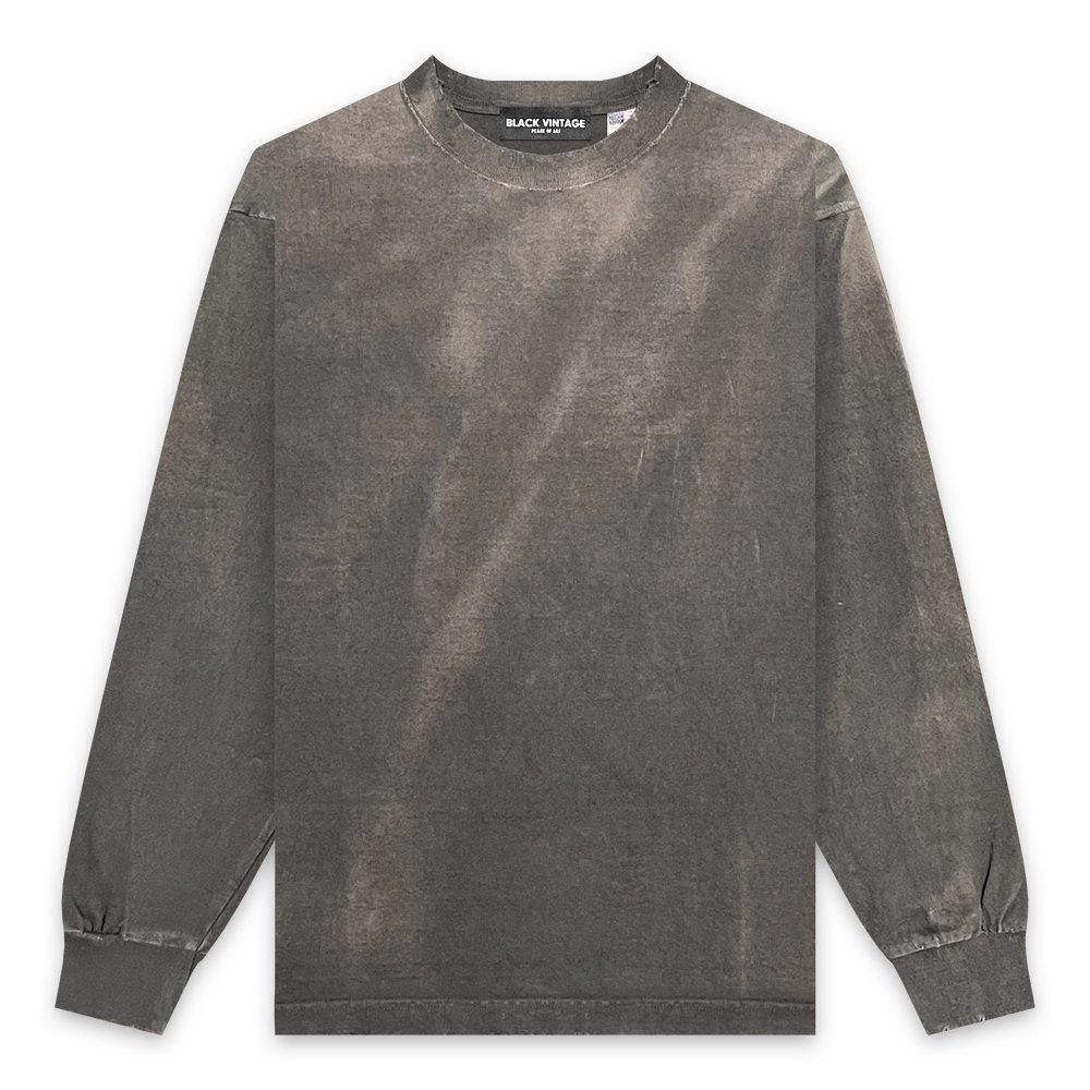 BLACK VINTAGE | L/S TEE DUST PAINTING / CHARCOAL