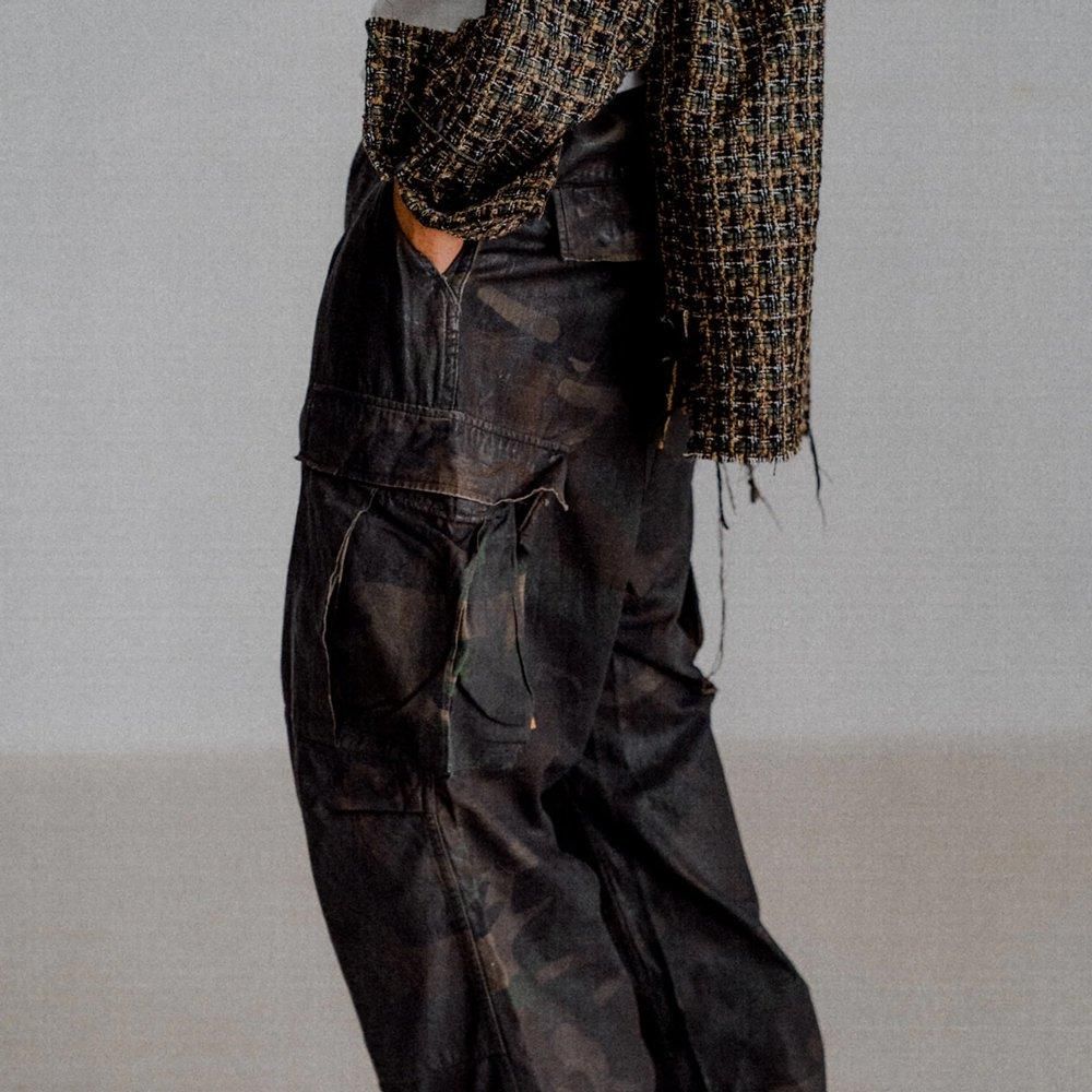 INNOCENCE | CAMO WAX PANTS / BLACK