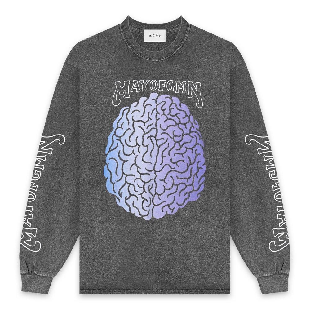 MAYO | BRAIN LONG SLEEVE TEE / FADE BLACK