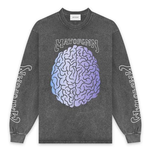 MAYO | BRAIN LONG SLEEVE TEE / FADE BLACK