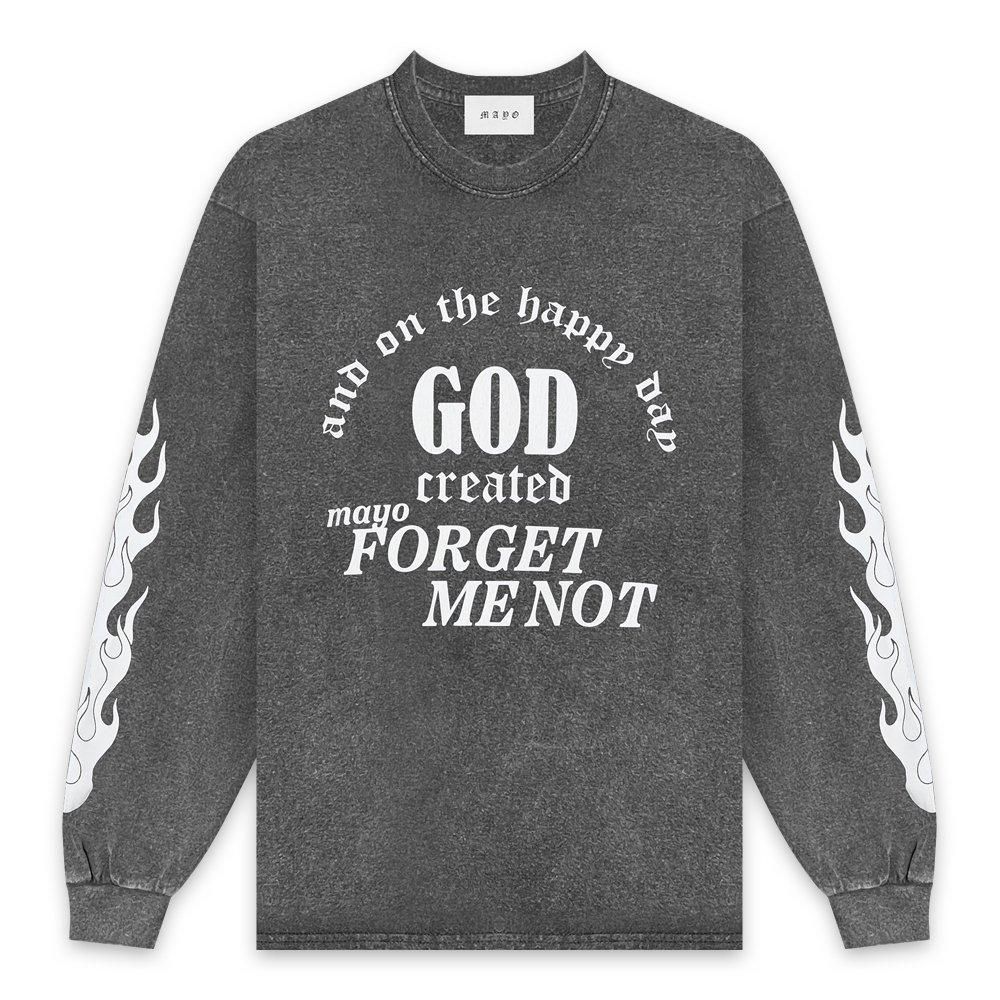 MAYO | GOD CREATED LONG SLEEVE TEE / FADE BLACK