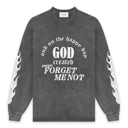MAYO | GOD CREATED LONG SLEEVE TEE / FADE BLACK