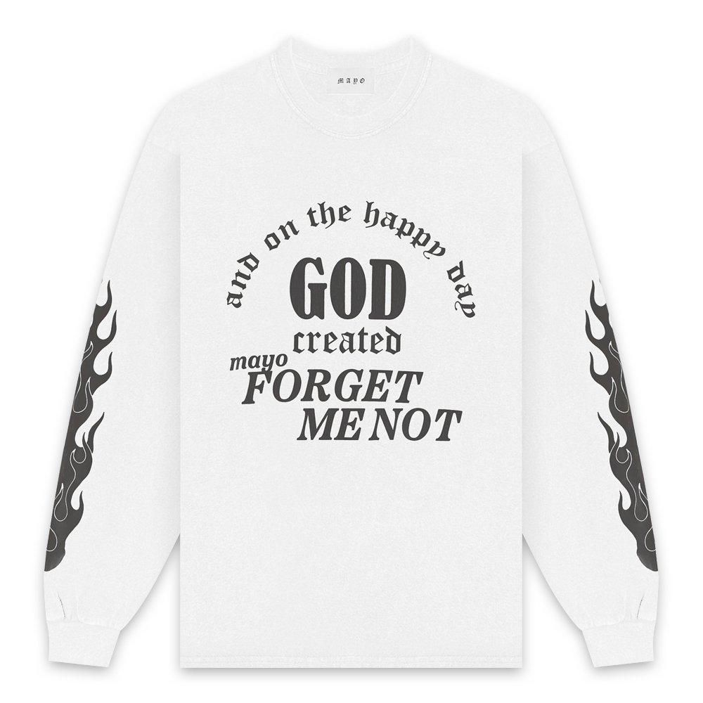 MAYO | GOD CREATED LONG SLEEVE TEE / WHITE