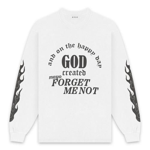 MAYO | GOD CREATED LONG SLEEVE TEE / WHITE