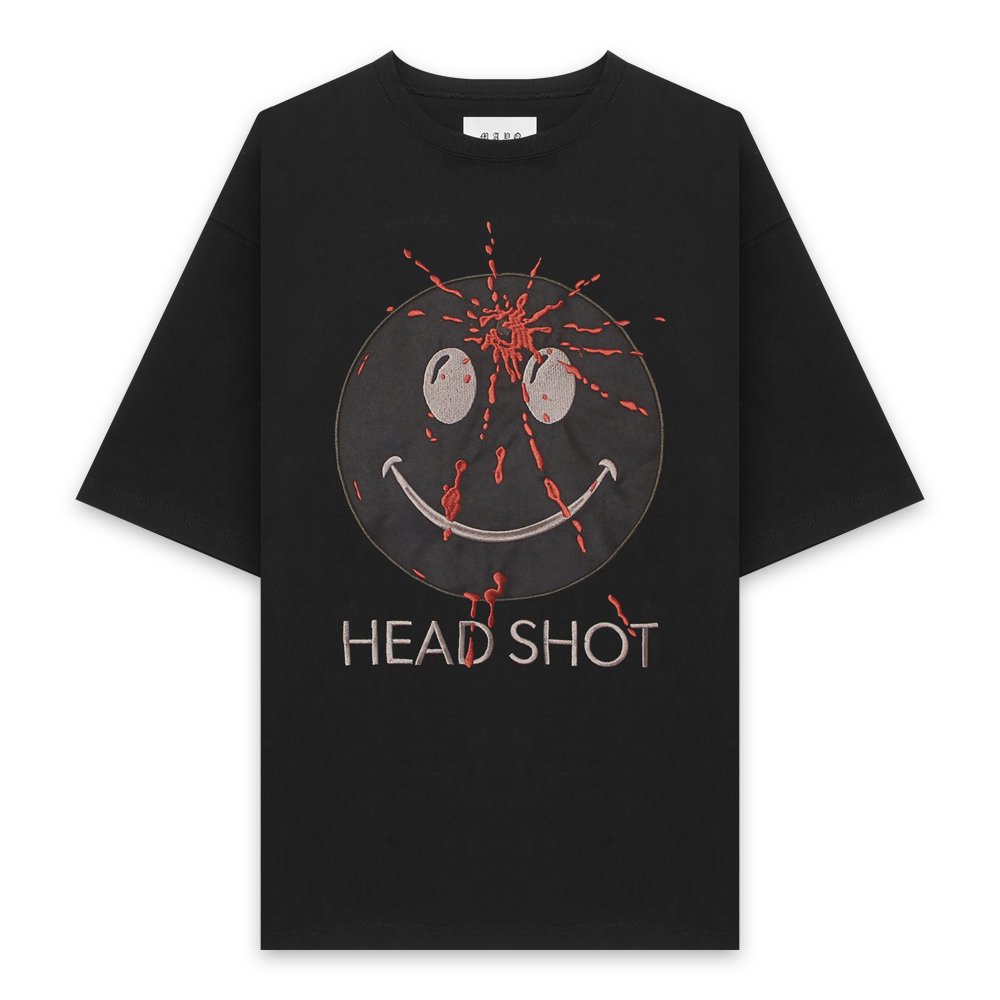 MAYO | HEAD SHOT EMBROIDERY SHORT SLEEVE TEE / BLACK X BLACK