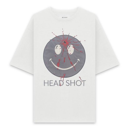 MAYO | HEAD SHOT EMBROIDERY SHORT SLEEVE TEE / WHITE