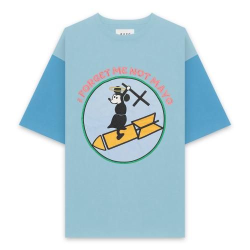 MAYO | FORGET ME NOT MAYO EMBROIDERY SHORT SLEEVE TEE / BLUE