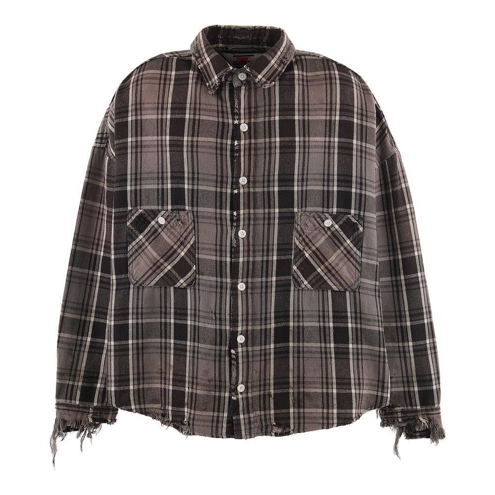 SAINT MXXXXXX | FRANNEL SHIRT / BLACK X GRAY