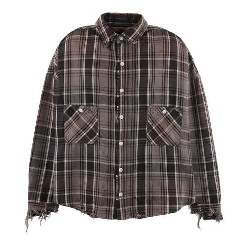 SAINT MXXXXXX | FRANNEL SHIRT / BLACK X GRAY