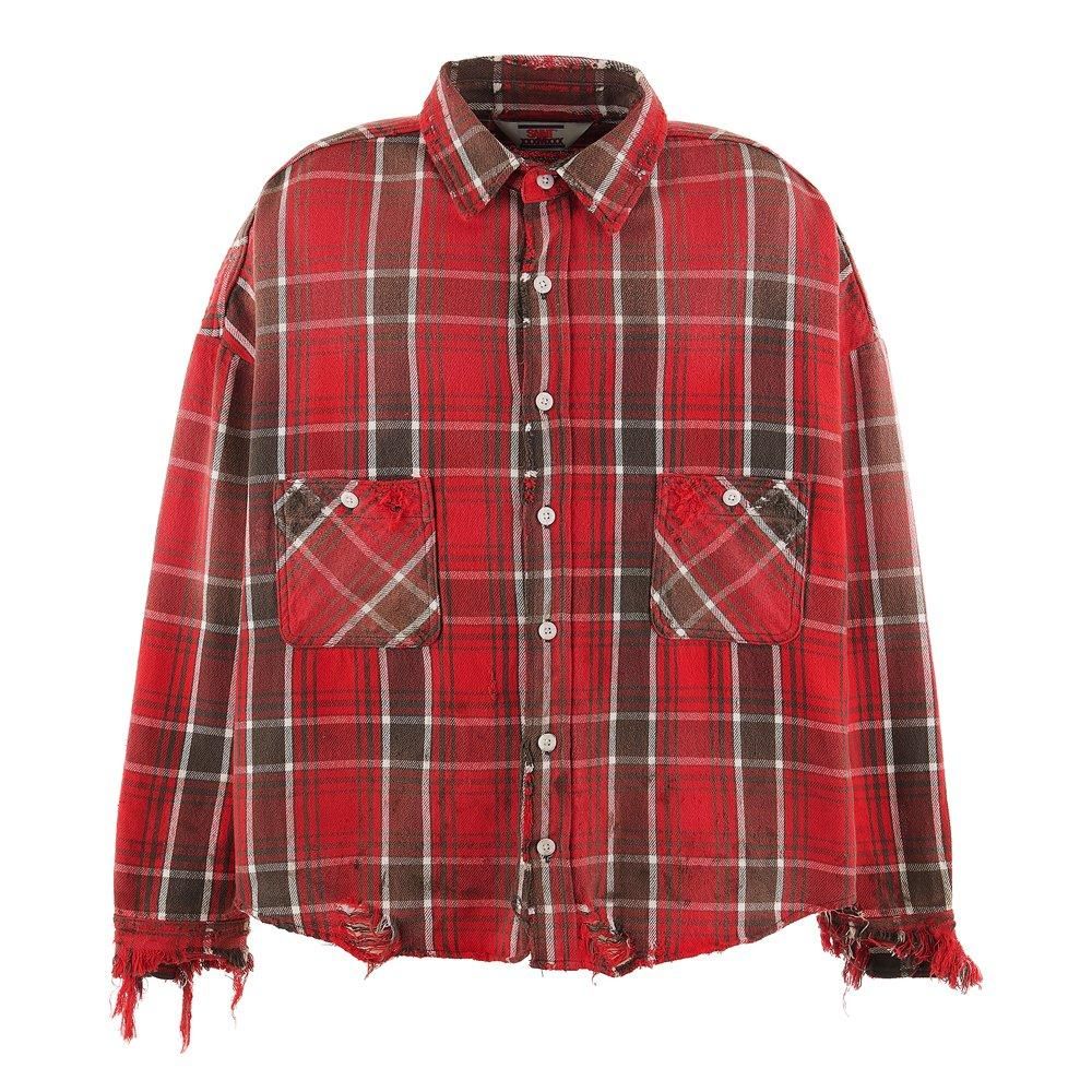 SAINT MXXXXXX | FRANNEL SHIRT / RED X GRAY