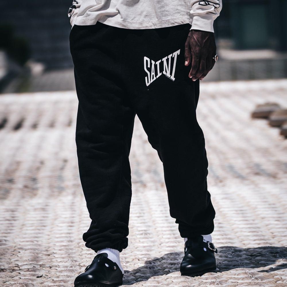 SAINT MXXXXXX | SWEAT PANTS RIBON SAINT / BLACK