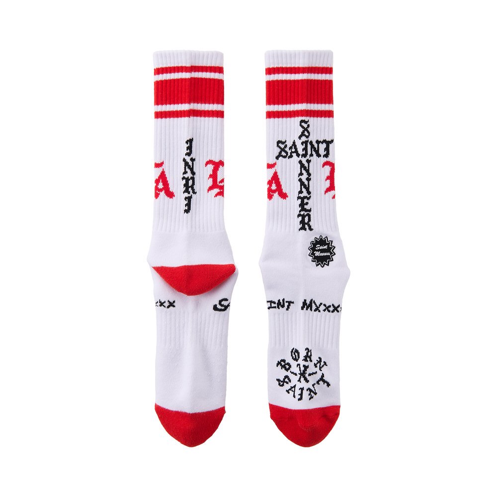 SAINT MXXXXXX | BR_SOCKS ST SINNER / WHITE X RED