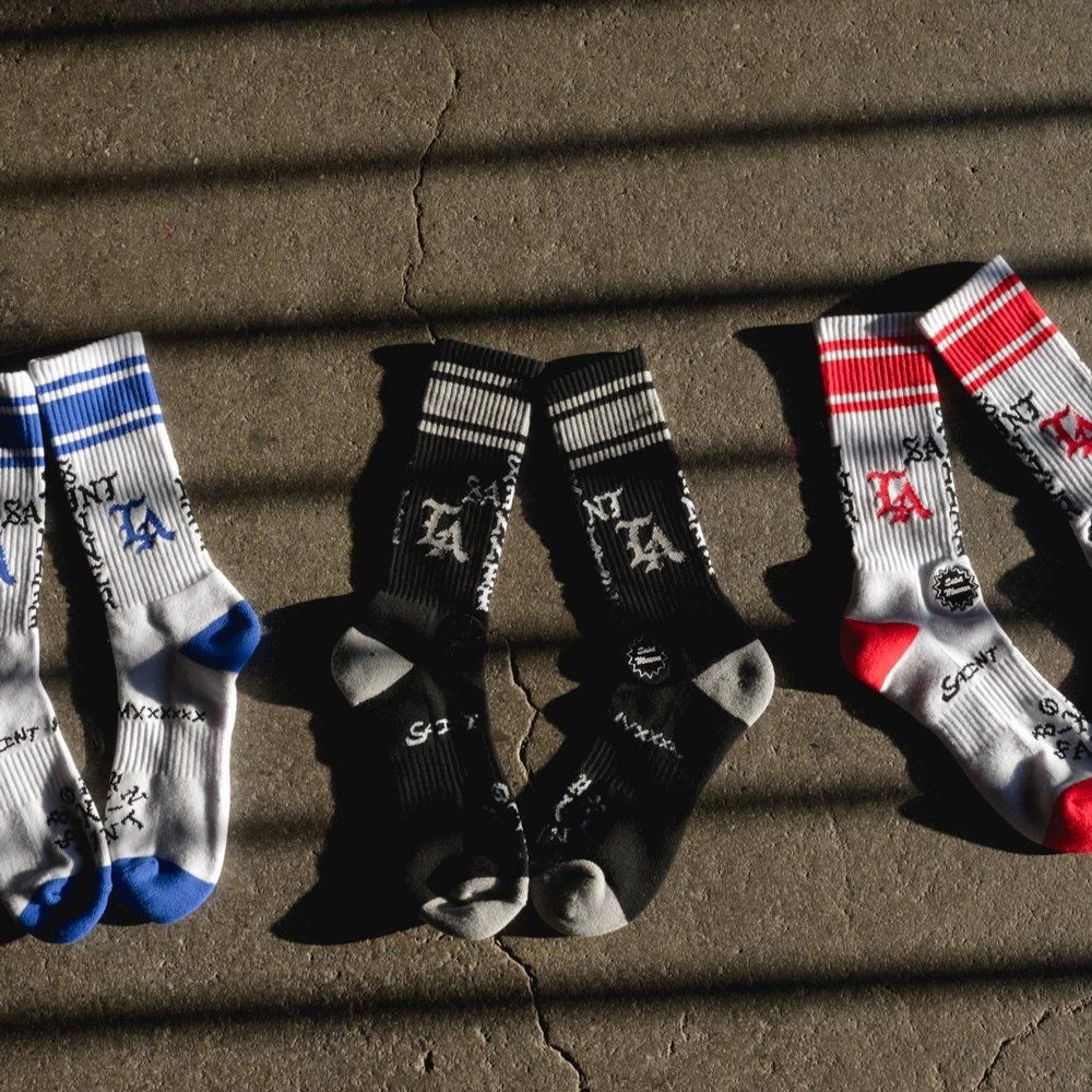 SAINT MXXXXXX | BR_SOCKS ST SINNER / WHITE X RED