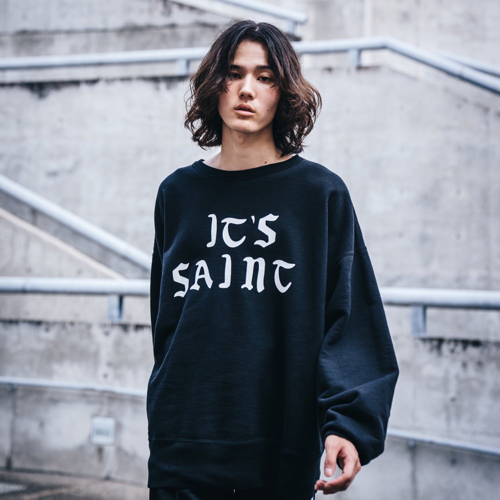 SAINT MXXXXXX | CREW NECK SWEAT SHIRT IT'S SAINT / BLACK