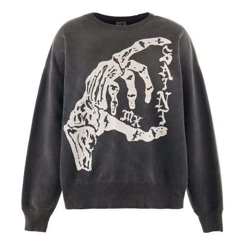 SAINT MXXXXXX | CREW NECK SWEAT SHIRT BONE SAINT / BLACK
