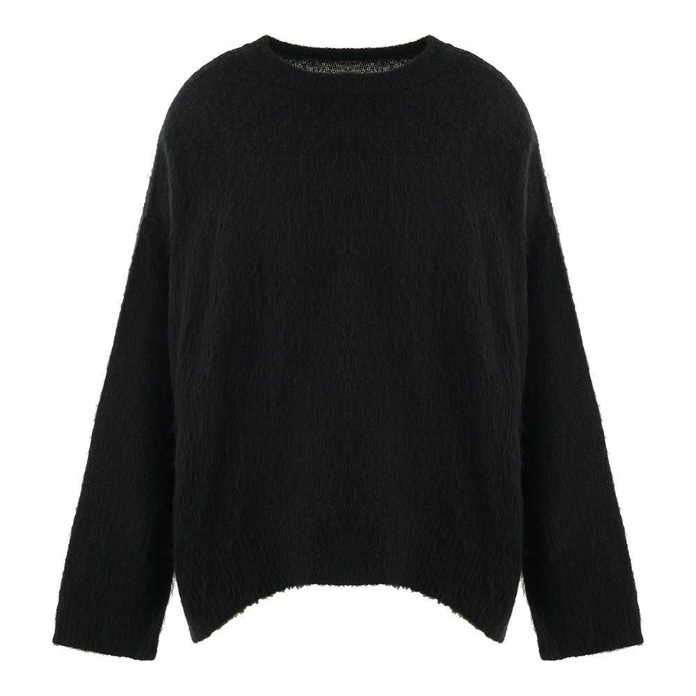 SAINT MXXXXXX | MOHAIR CREW NECK KNIT CLEAN / BLACK