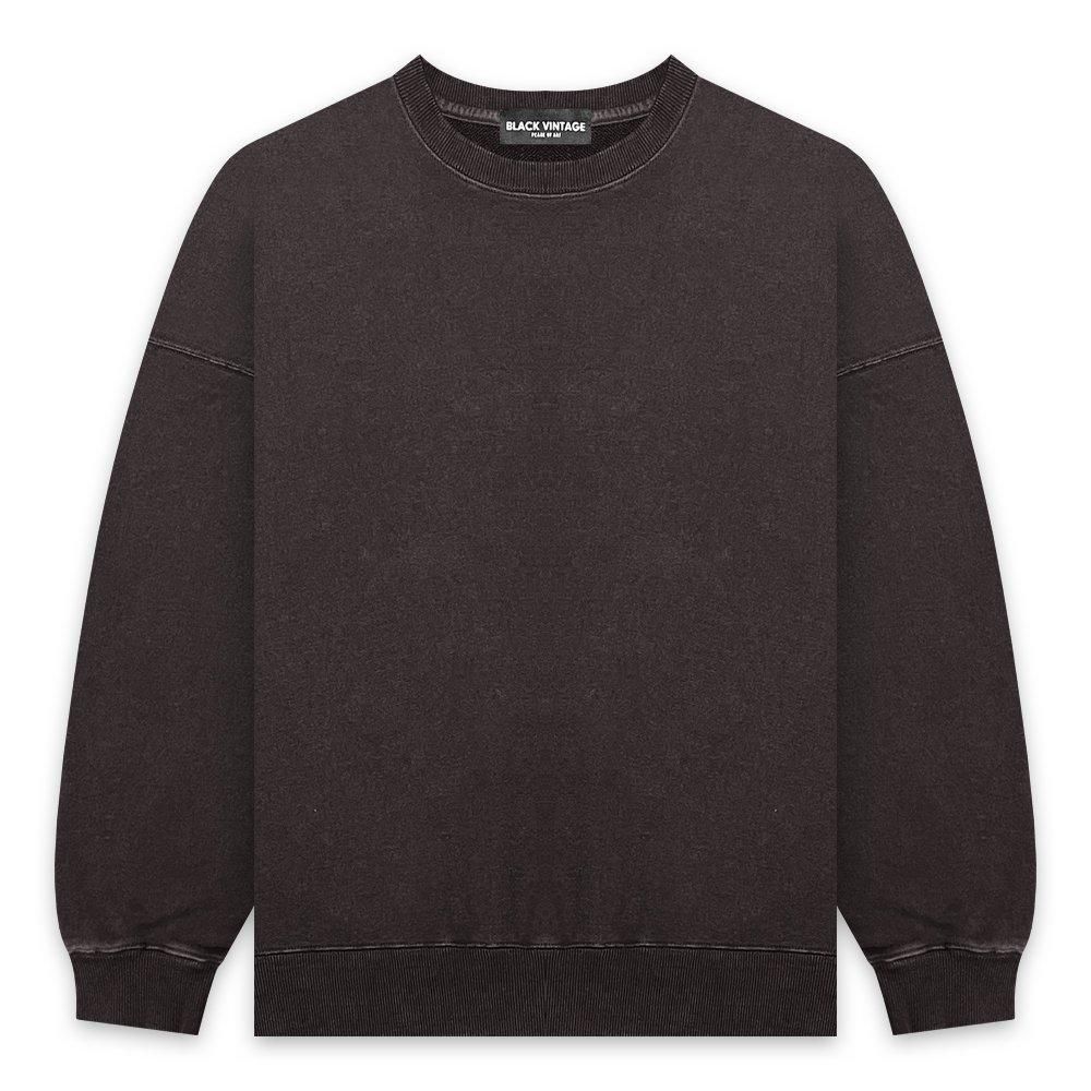 BLACK VINTAGE | CREWNECK SWEAT SHIRTS VINTAGE DYEING / BLACK