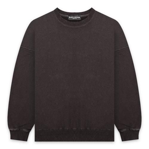 BLACK VINTAGE | CREWNECK SWEAT SHIRTS VINTAGE DYEING / BLACK