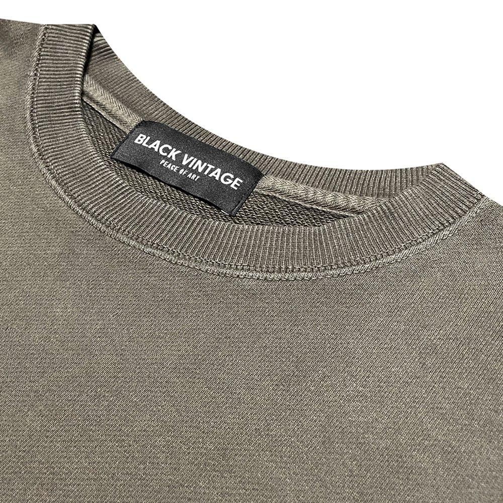 BLACK VINTAGE | CREWNECK SWEAT SHIRTS VINTAGE DYEING / KHAKI