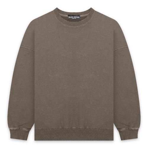 BLACK VINTAGE | CREWNECK SWEAT SHIRTS VINTAGE DYEING / KHAKI