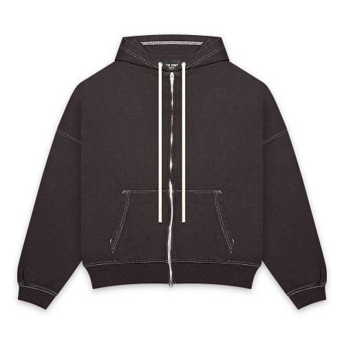 BLACK VINTAGE | ZIP HOODIE VINTAGE DYEING / BLACK