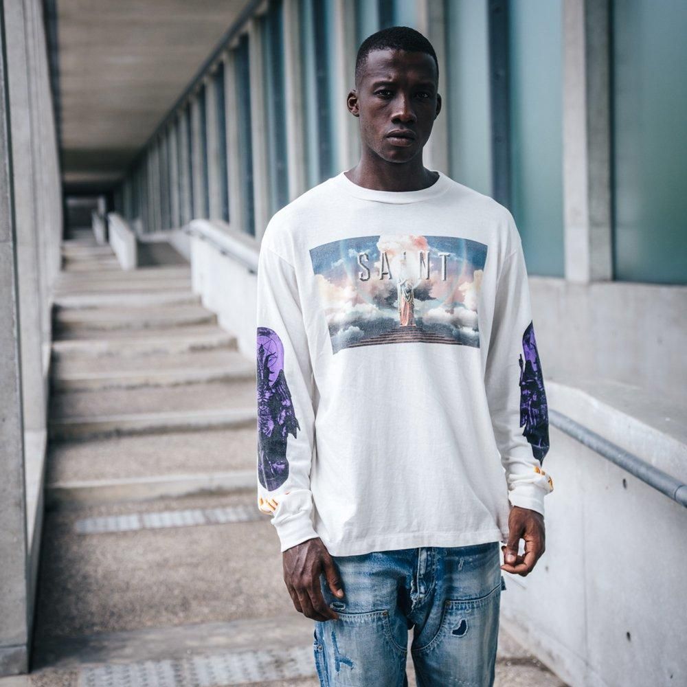 SAINT MXXXXXX | LS TEE SAINT PICTURES / WHITE