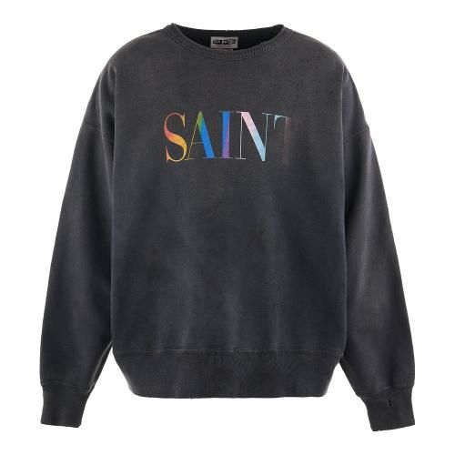 SAINT MXXXXXX | CREW NECK SWEAT SHIRT RAINBOW SAINT / BLACK