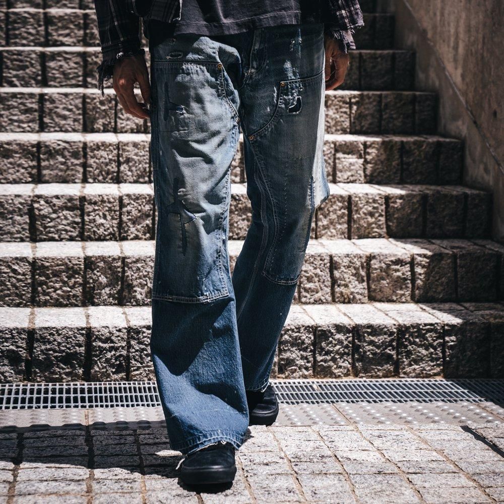 SAINT MXXXXXX | DOUBLE KNEE DENIM / BLUE