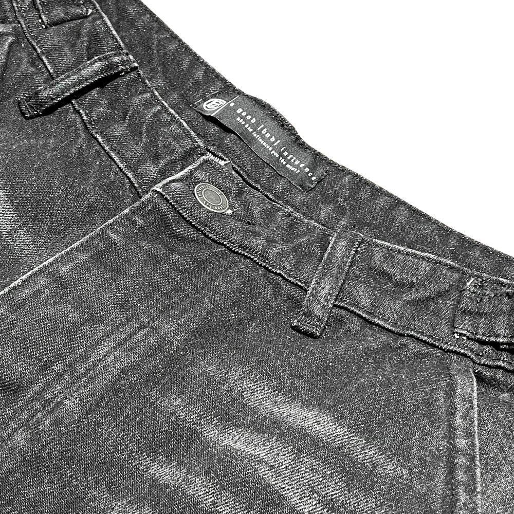 A GOOD BAD INFLUENCE | REPAIRED DENIM CARGO PANTS / BLACK