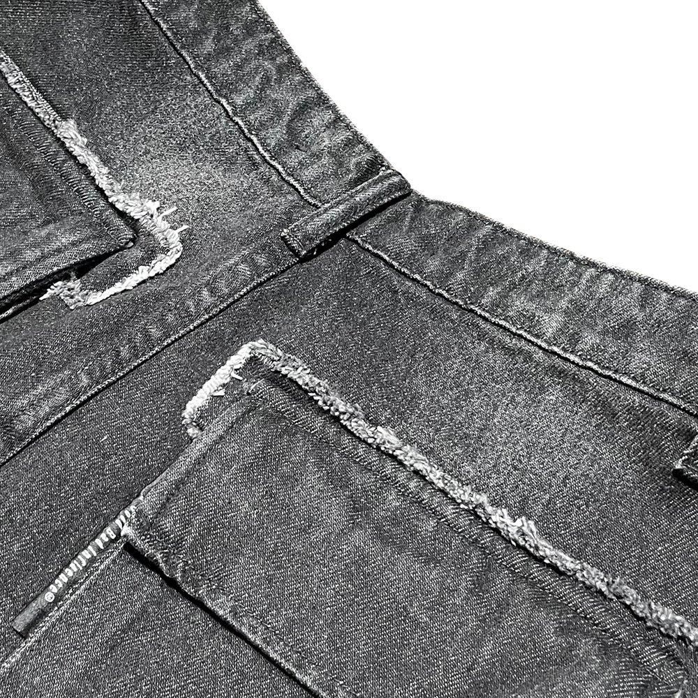 A GOOD BAD INFLUENCE | REPAIRED DENIM CARGO PANTS / BLACK