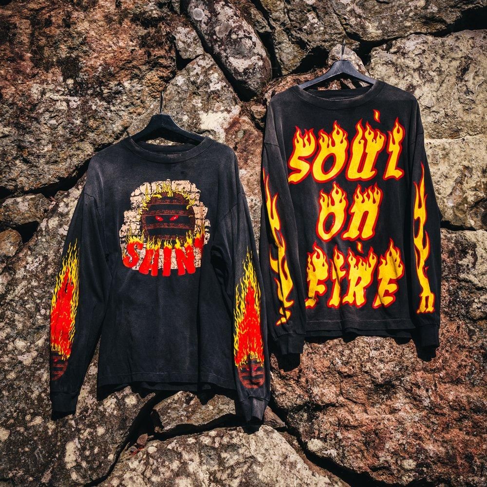 SAINT MXXXXXX | LS TEE SOUL ON FIRE / BLACK